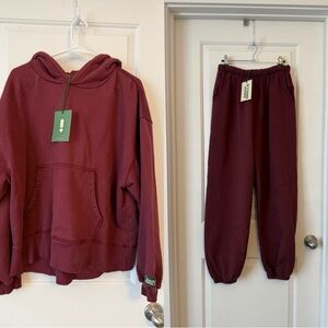 Daily Drills Maroon Hoodie & Sweatpant set nwt M/L - sold out